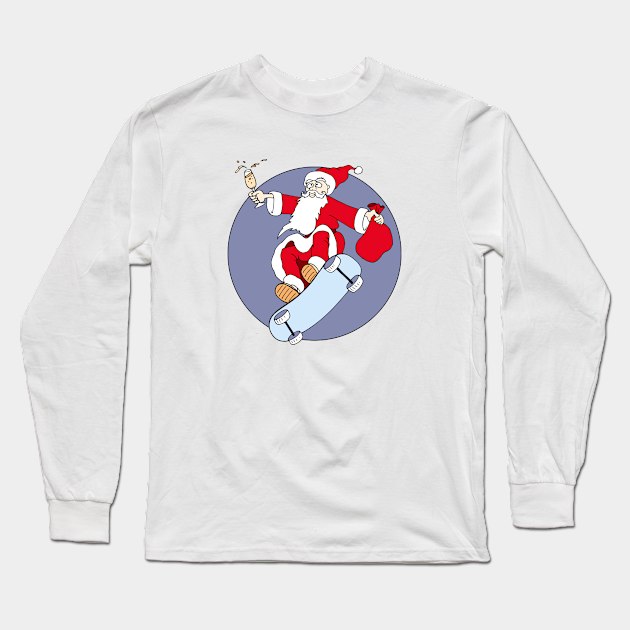 santa claus delivering the christmas gift Long Sleeve T-Shirt by SwetlanaArt